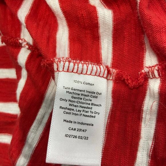 Talbots Tee Shirt Womens XL Stripe Square Neck 3/4 Quarter Sleeve Cotton - Picture 8 of 10